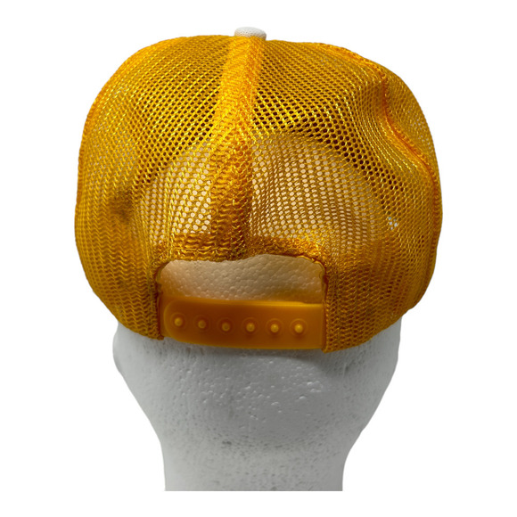 Vintage CAT Diesel Power SnapBack Truckers Style Hat Yellow with White Rope Mesh - Picture 5 of 11